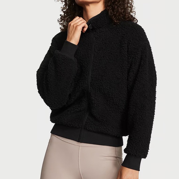 Victoria's Secret Jackets & Blazers - VICTORIA'S SECRET Cozy Fleece Full-Zip Mock Neck Jacket Size L